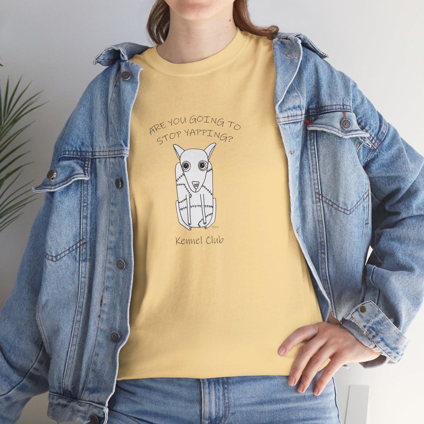 Kennel Club, "Are you going to stop Yapping?" - Unisex Heavy Cotton Tee by artist Marie Frederique