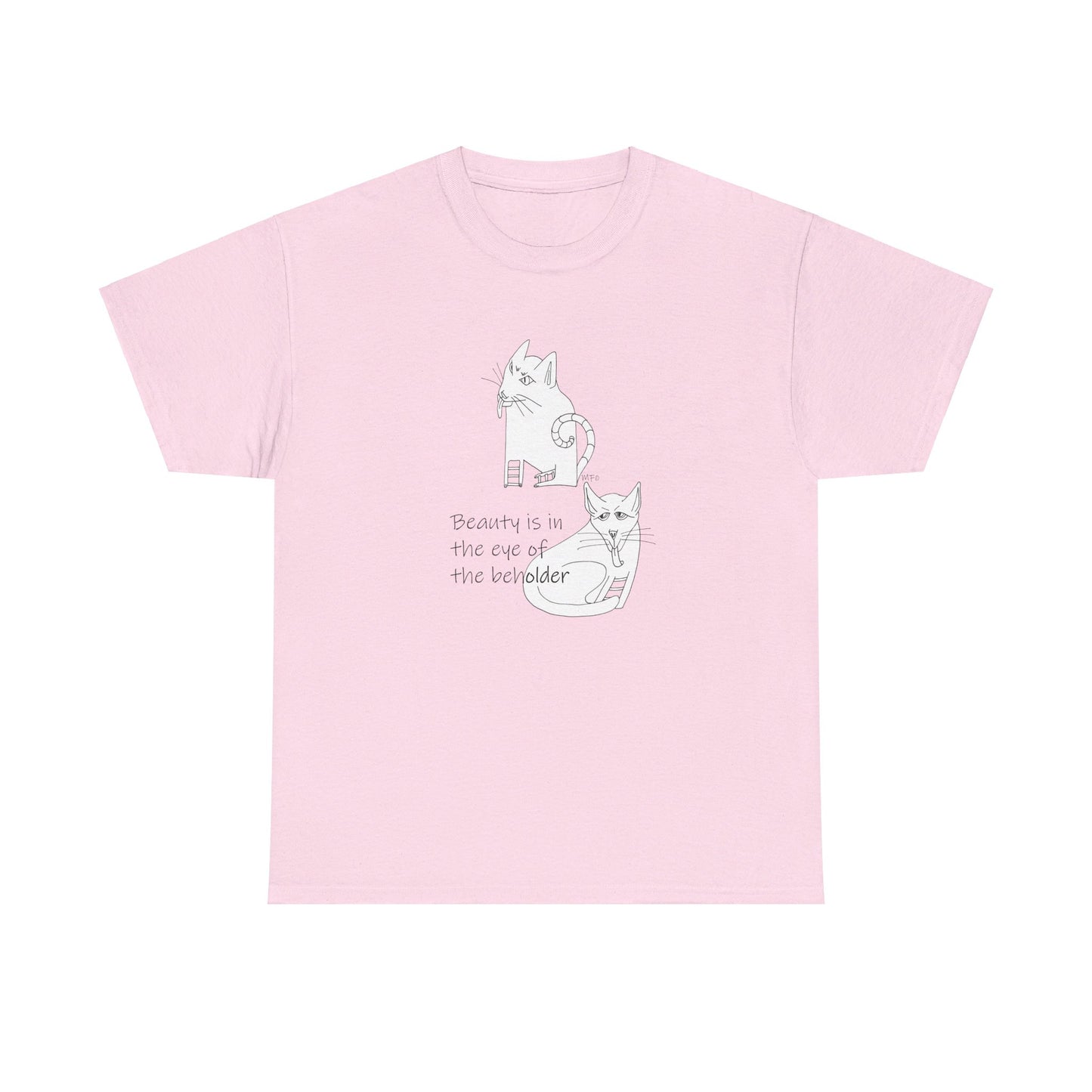 Cat Lovers, "Beauty is in the eye of the beholder" - Unisex Heavy Cotton Tee by artist Marie Frederique