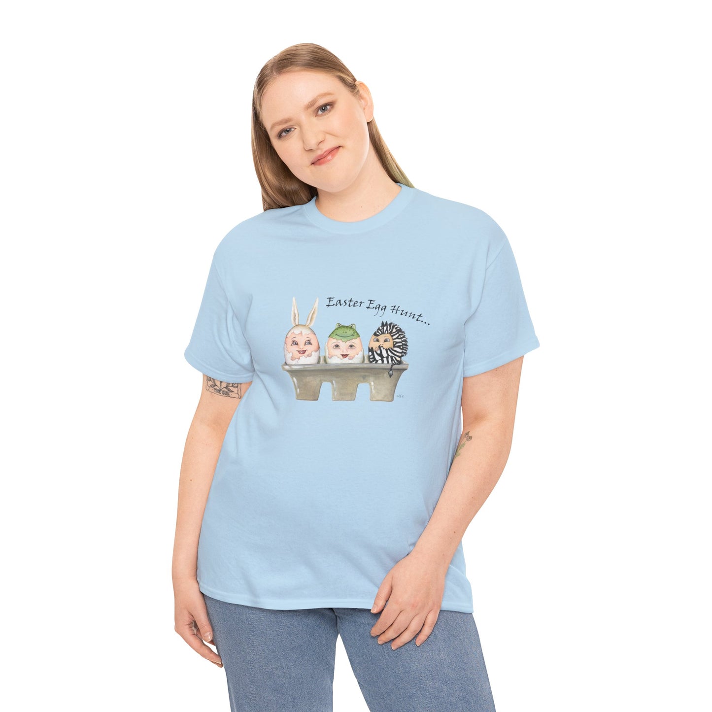 Easter Egg Hunt, Eggs in a crate - Unisex Heavy Cotton Tee by artist Marie Frederique