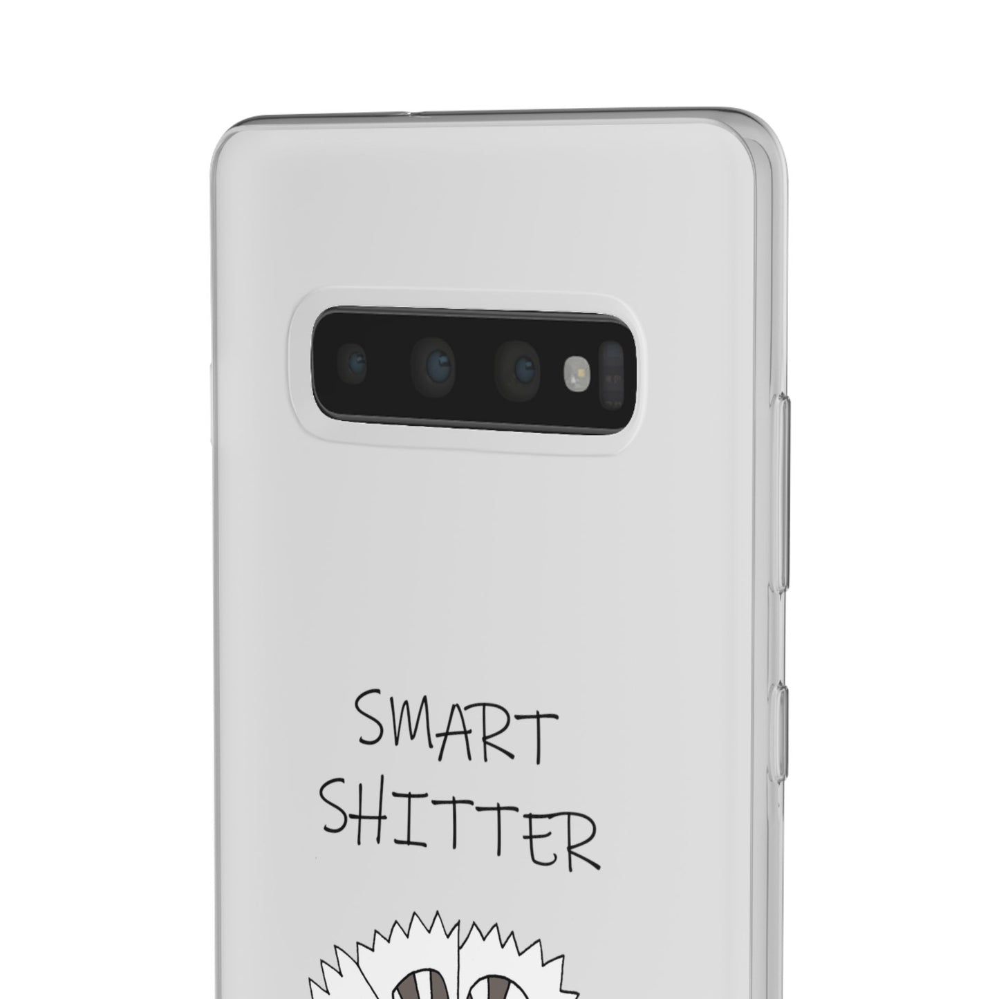 SMART SHITTER, with a Mandala Flower in black and white, Adult Humor phone case - Flexi Cases by artist Marie Frederique