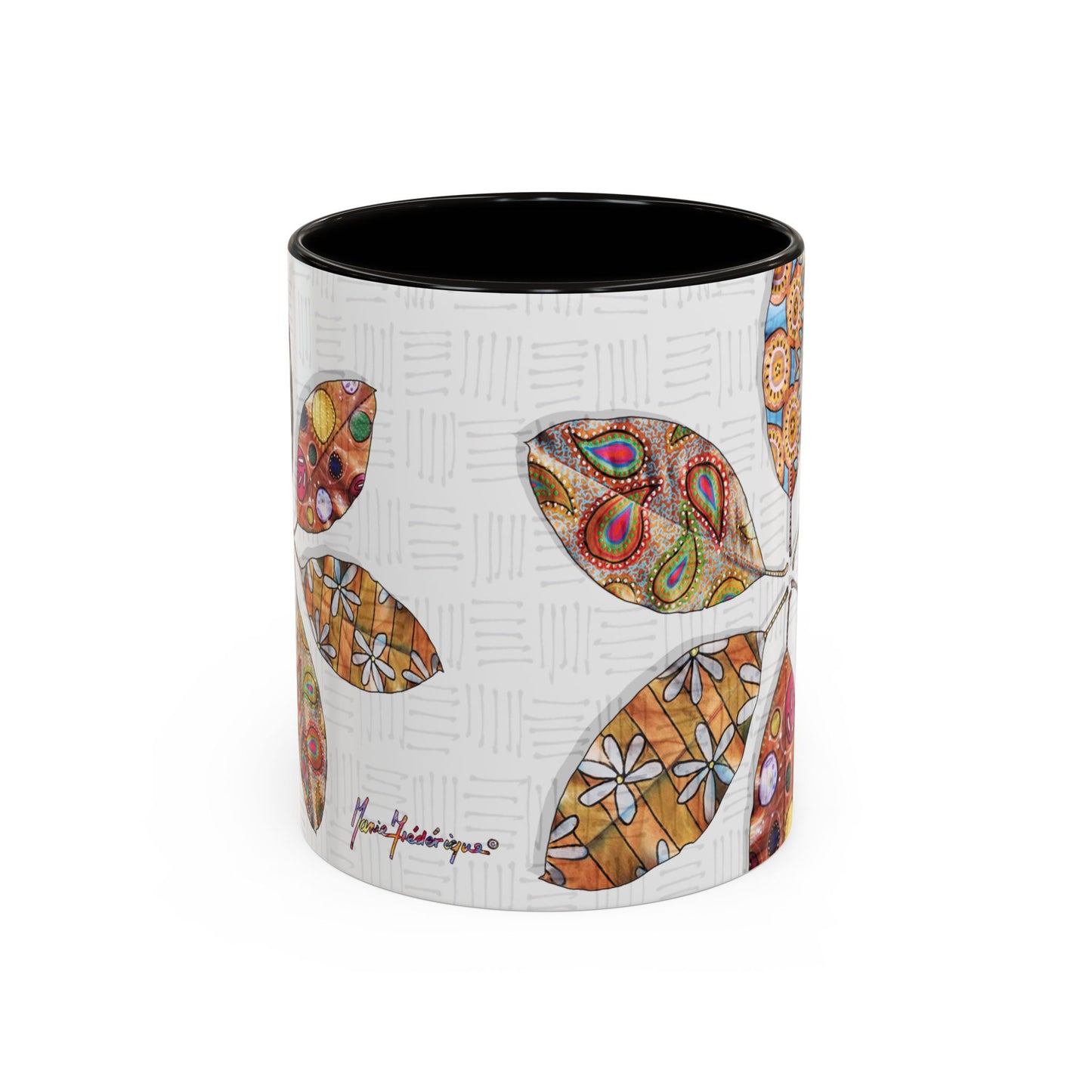 Painted Leaves Mug by Artist Marie Frederique