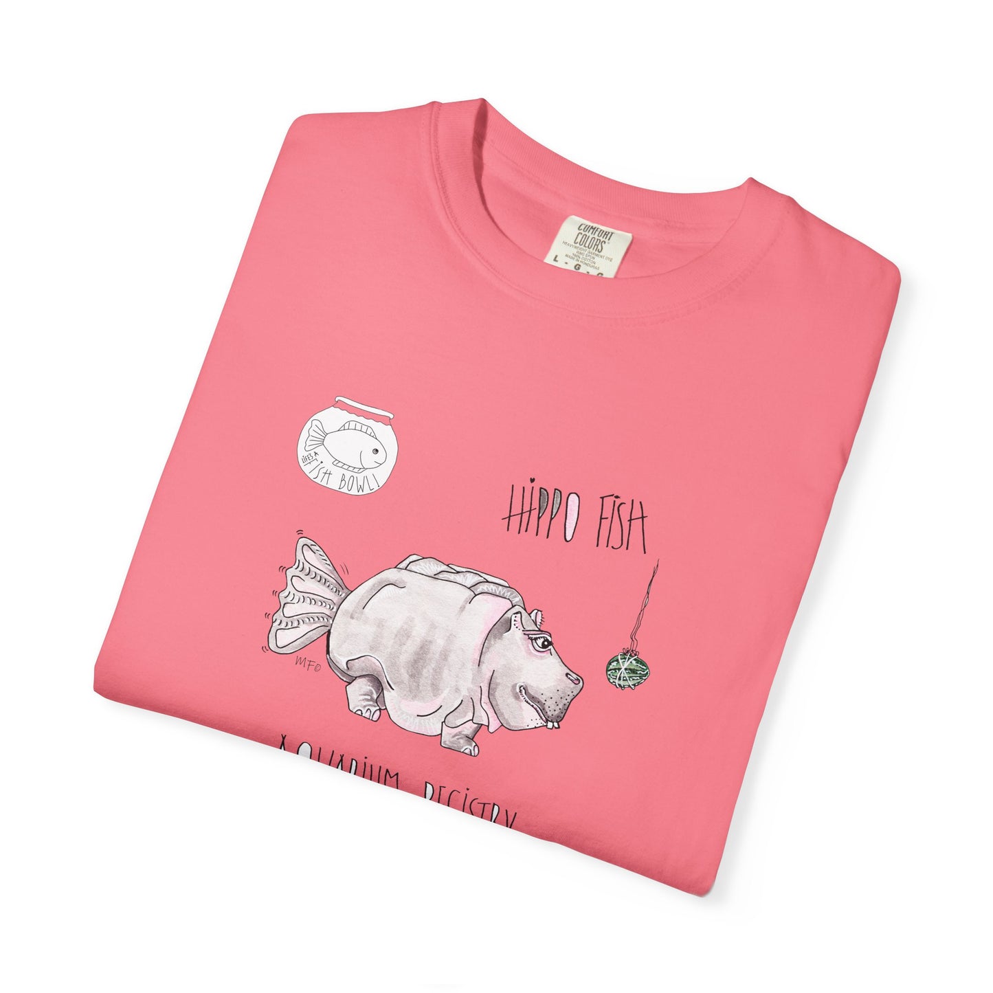 Hippo Fish Unisex T-shirt - The Fishbowl Collection by artist Marie Frederique