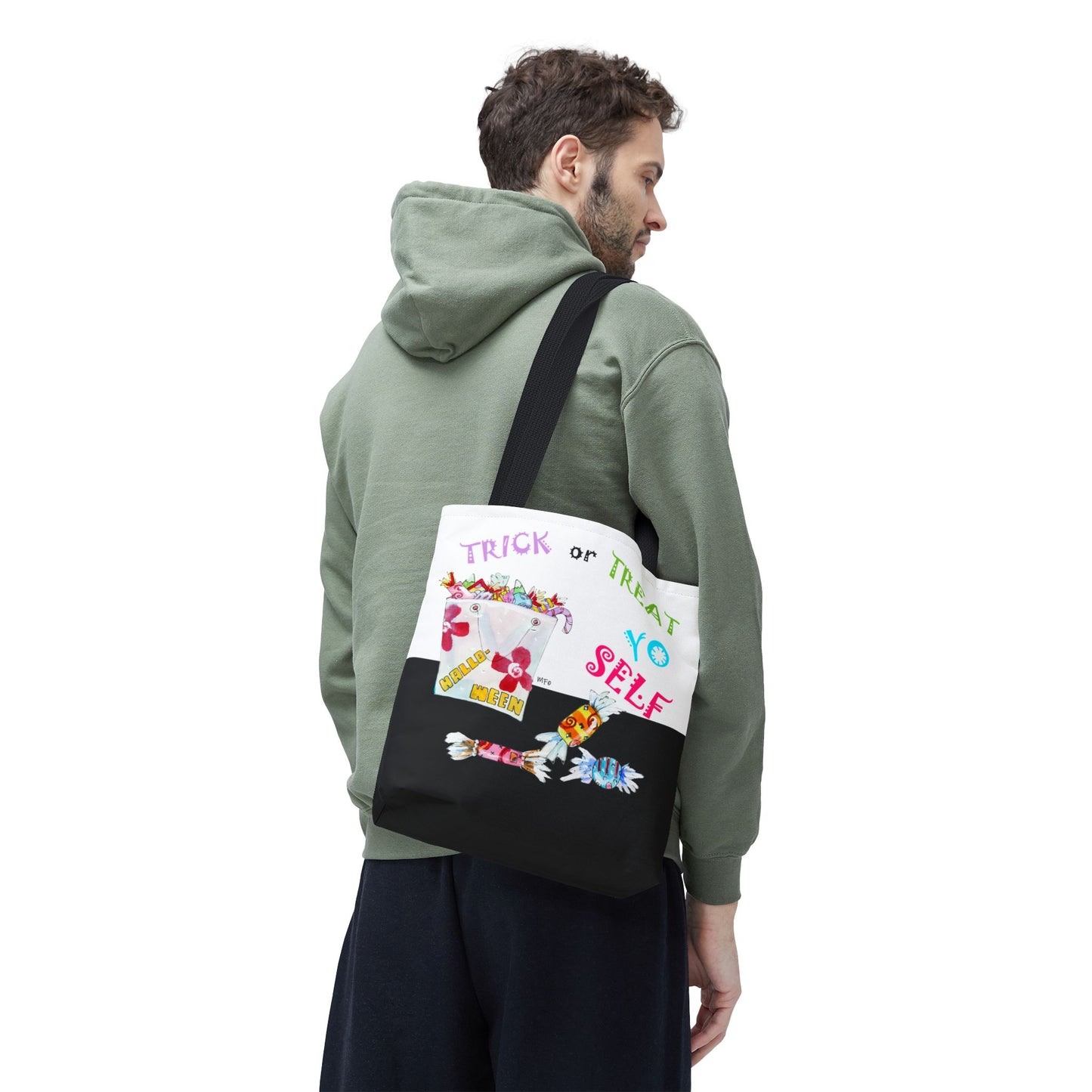 Halloween "Trick or Treat Yo Self" - Tote Bag by artist Marie Frederique
