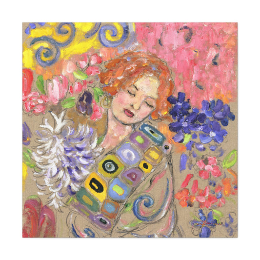 Rose 1 - Flower Girl  Stretched Canvas Print by artist Marie Frederique