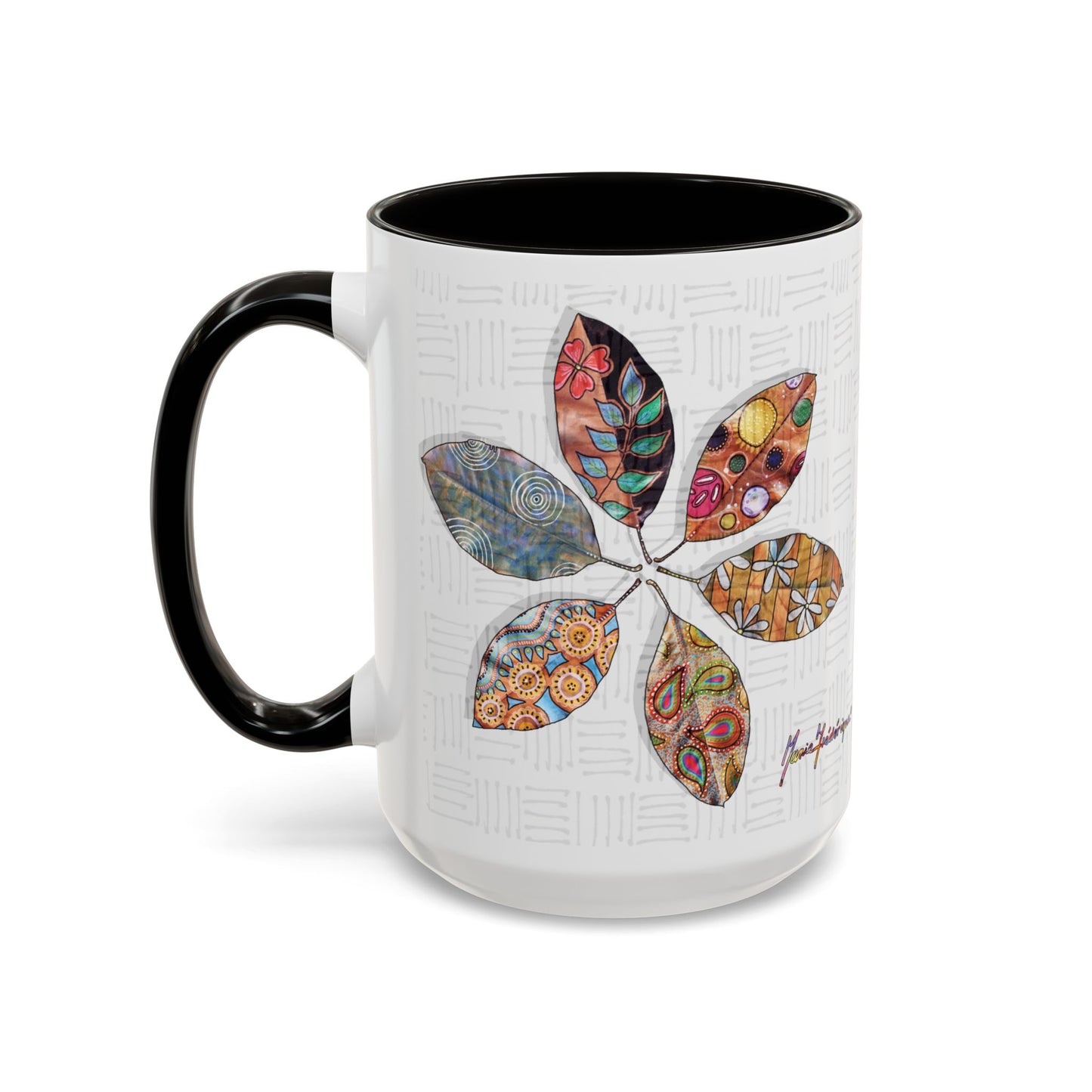 Painted Leaves Mug by Artist Marie Frederique