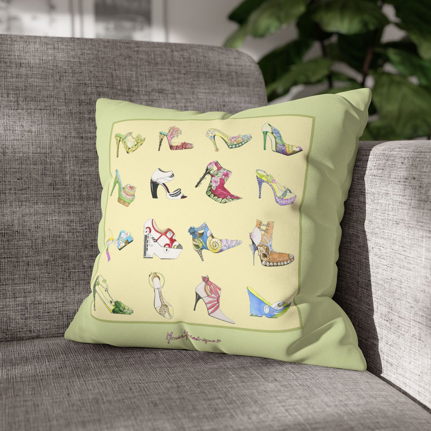 Decorative Shoes Pillowcase — High Heel Shoe Collection by artist Marie Frederique