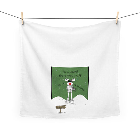 Christmas Reindeer Tea Towel by artist Marie Frederique