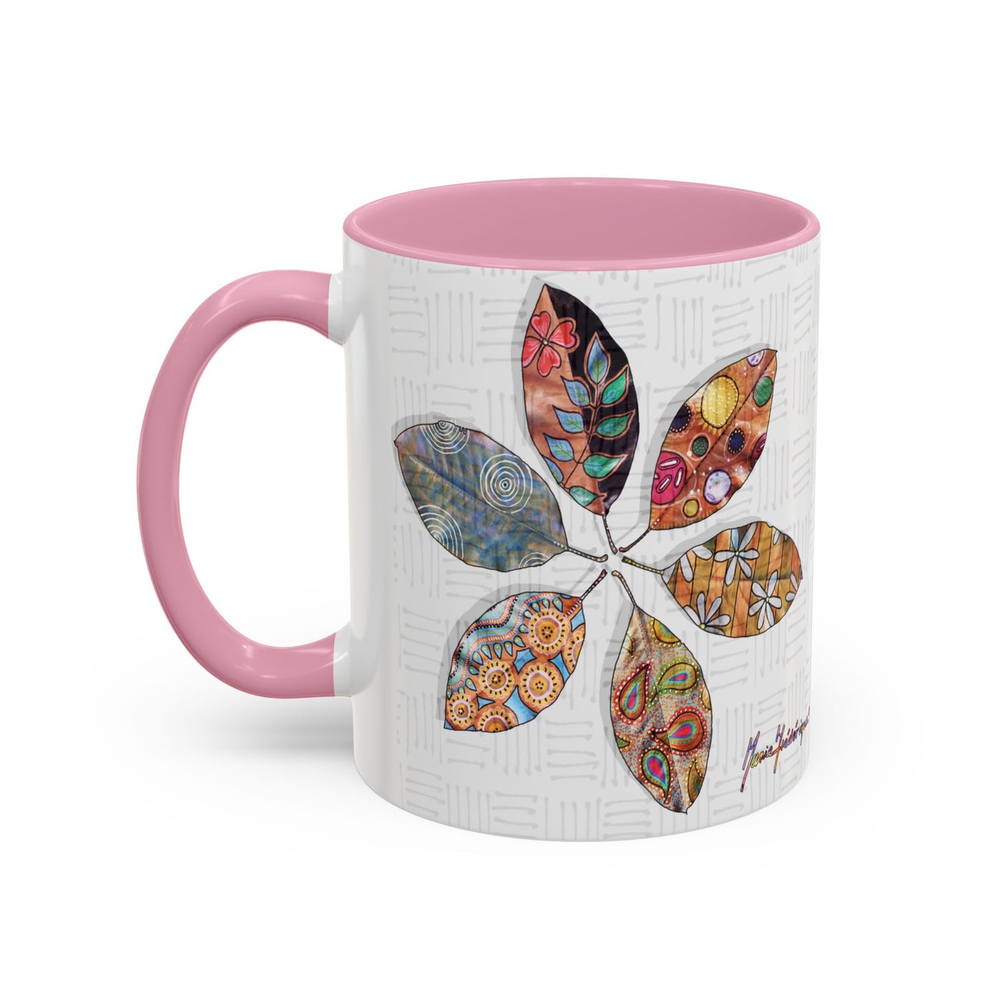 Painted Leaves Mug by Artist Marie Frederique