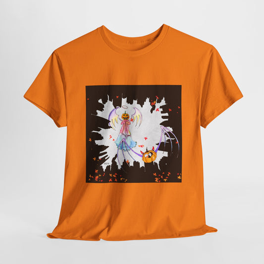 Halloween City Cross Street, Unisex Heavy Cotton Tee by artist Marie Frederique
