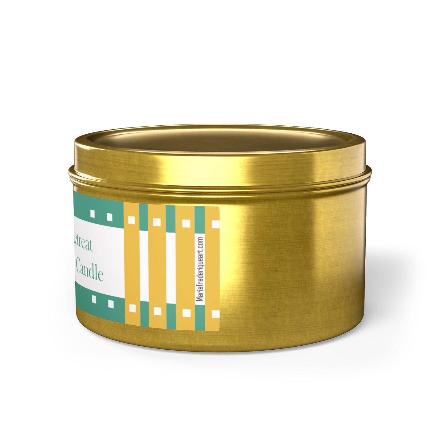 CTS #5 Candle Collection "Spa Retreat" Scented Coconut Soy Wax Candle in a metal tin. 4 oz or 8 oz, 3 tin colors silver, black or gold