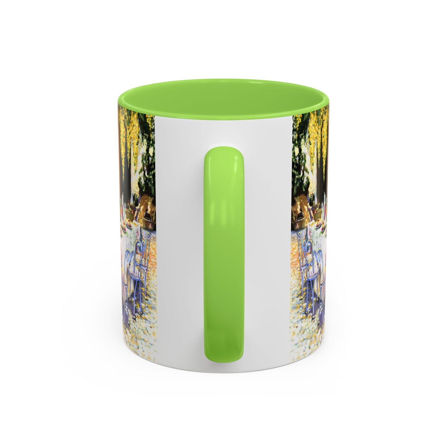 Summer Vibes, Summer pation lunch table - Colorful Mug by artist Marie Frederique