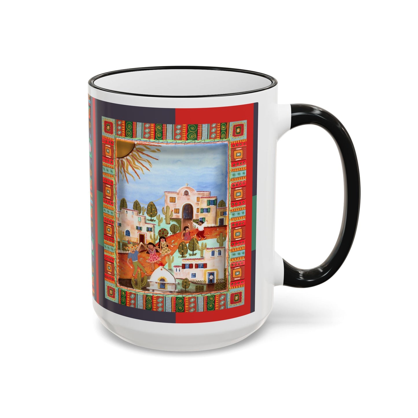 Colorful Pueblo Pattern Coffee Mug (11oz/15oz) by artist Marie Frederique