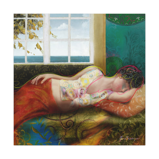 Afternoon nap - Relaxing Art Canvas Print by artist Marie Frederique