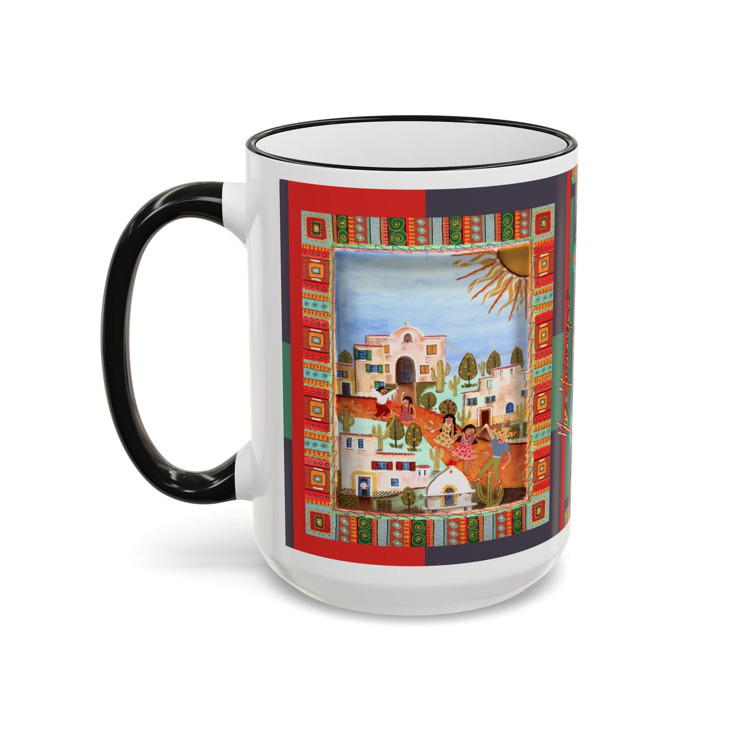 Colorful Pueblo Pattern Coffee Mug (11oz/15oz) by artist Marie Frederique