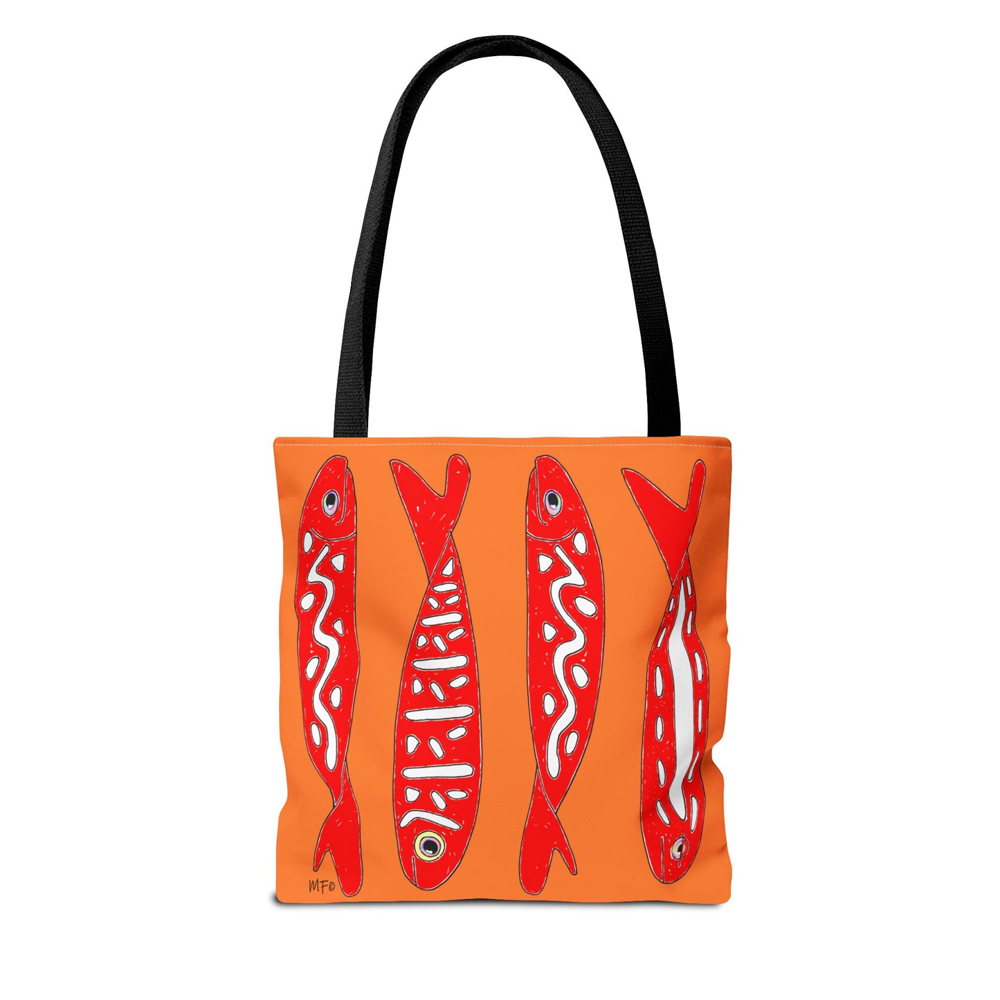 Fish Pattern, colorful Tote Bag by artist Marie Frederique