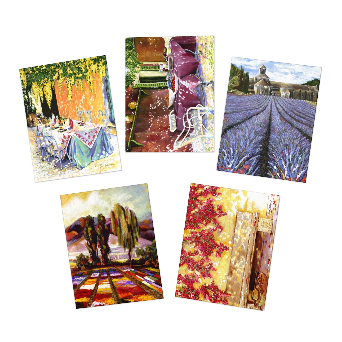 My Happy Place - Collection of floral summer landscaped Greeting Cards (5-Pack) by artist Marie Frederique