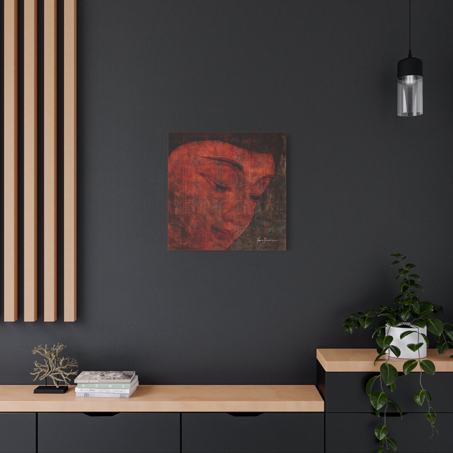 Buddha Smile, elegant, sophisticated print by artist Marie Frederique