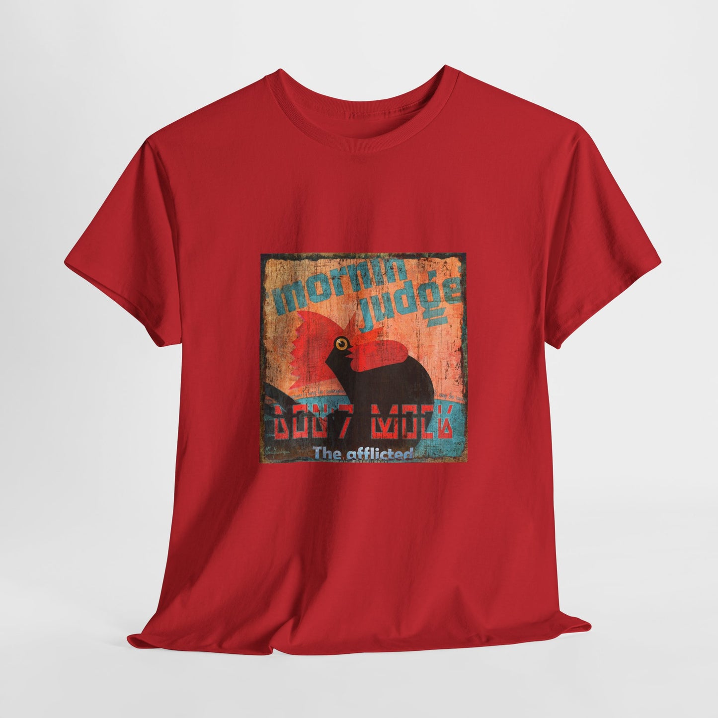 Retro Cockerel Good morning, Graphic Unisex Tee - by artist Marie Frederique
