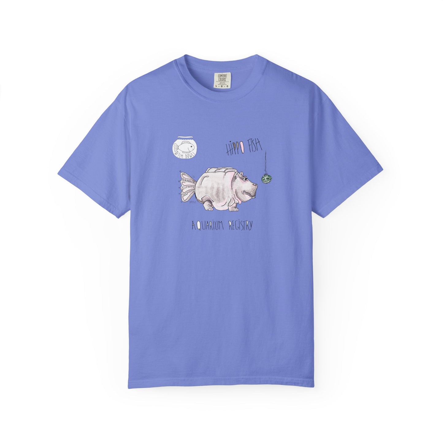 Hippo Fish Unisex T-shirt - The Fishbowl Collection by artist Marie Frederique