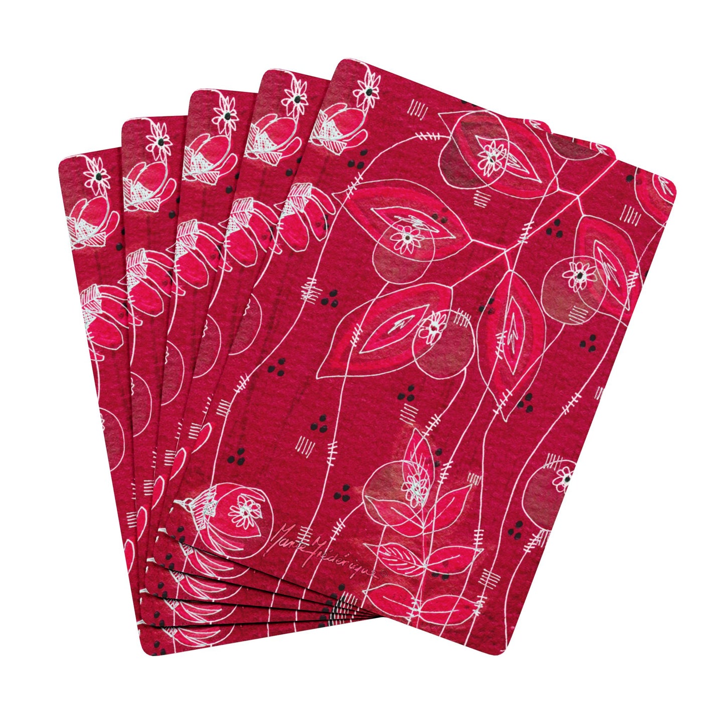 Poppy Berry Stylish Floral Bridge/Poker Playing Cards - Perfect for Game Night by artist Marie Frederique