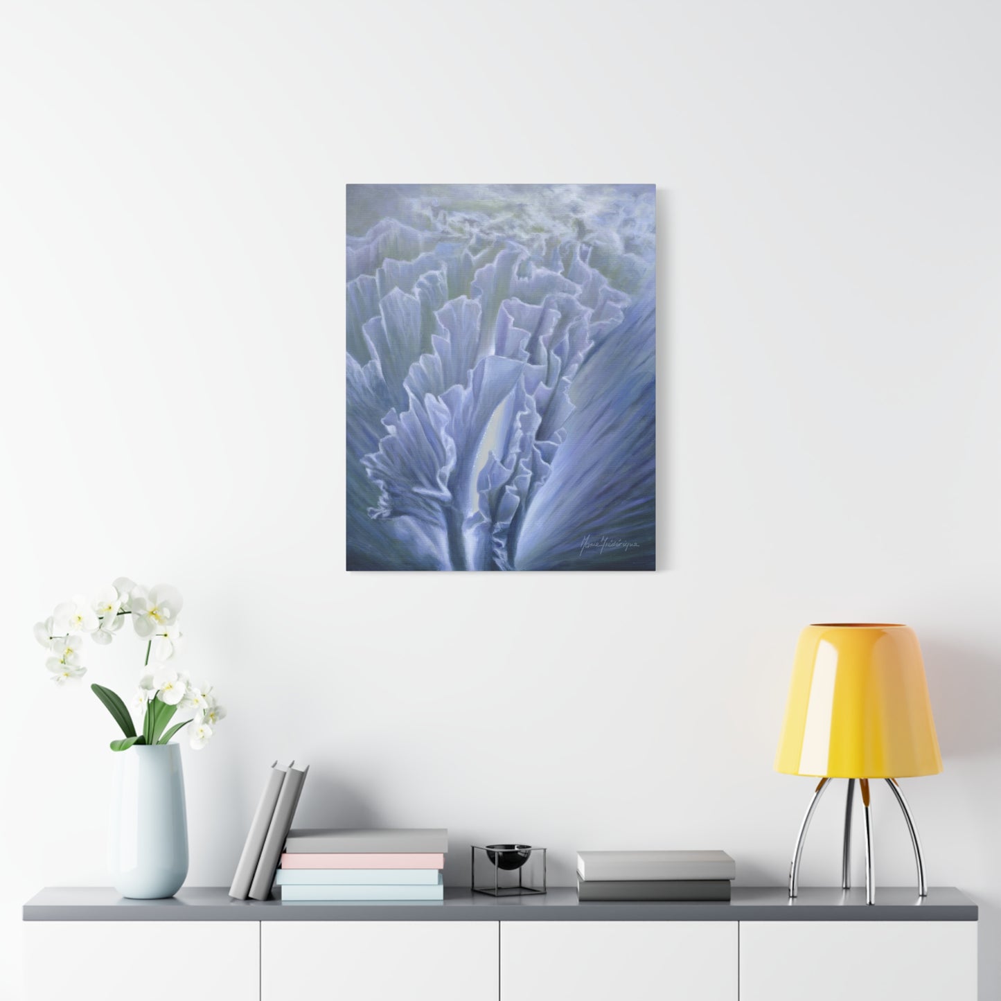 Moonlit ruffles, printed canvas by artist Marie Frederique