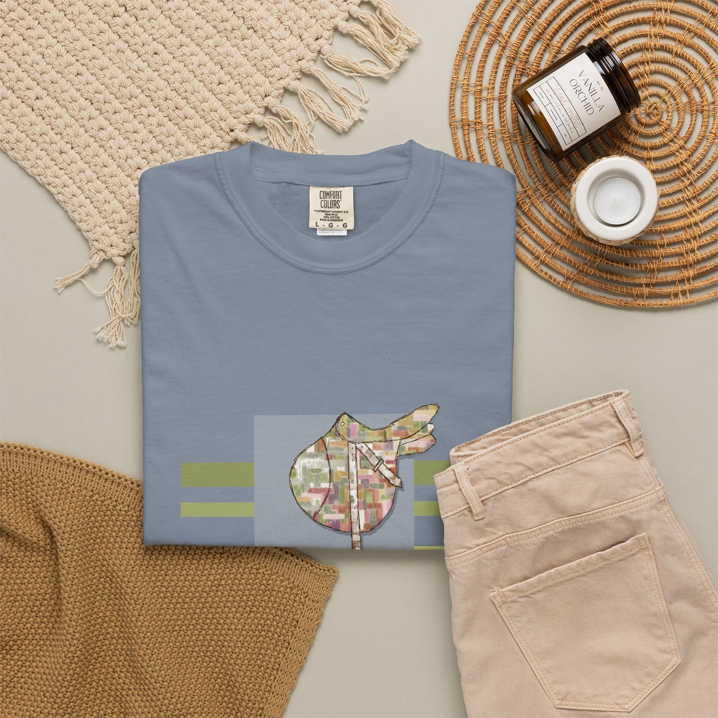 Equestrian Saddle patchwork T-Shirt by artist Marie Frederique