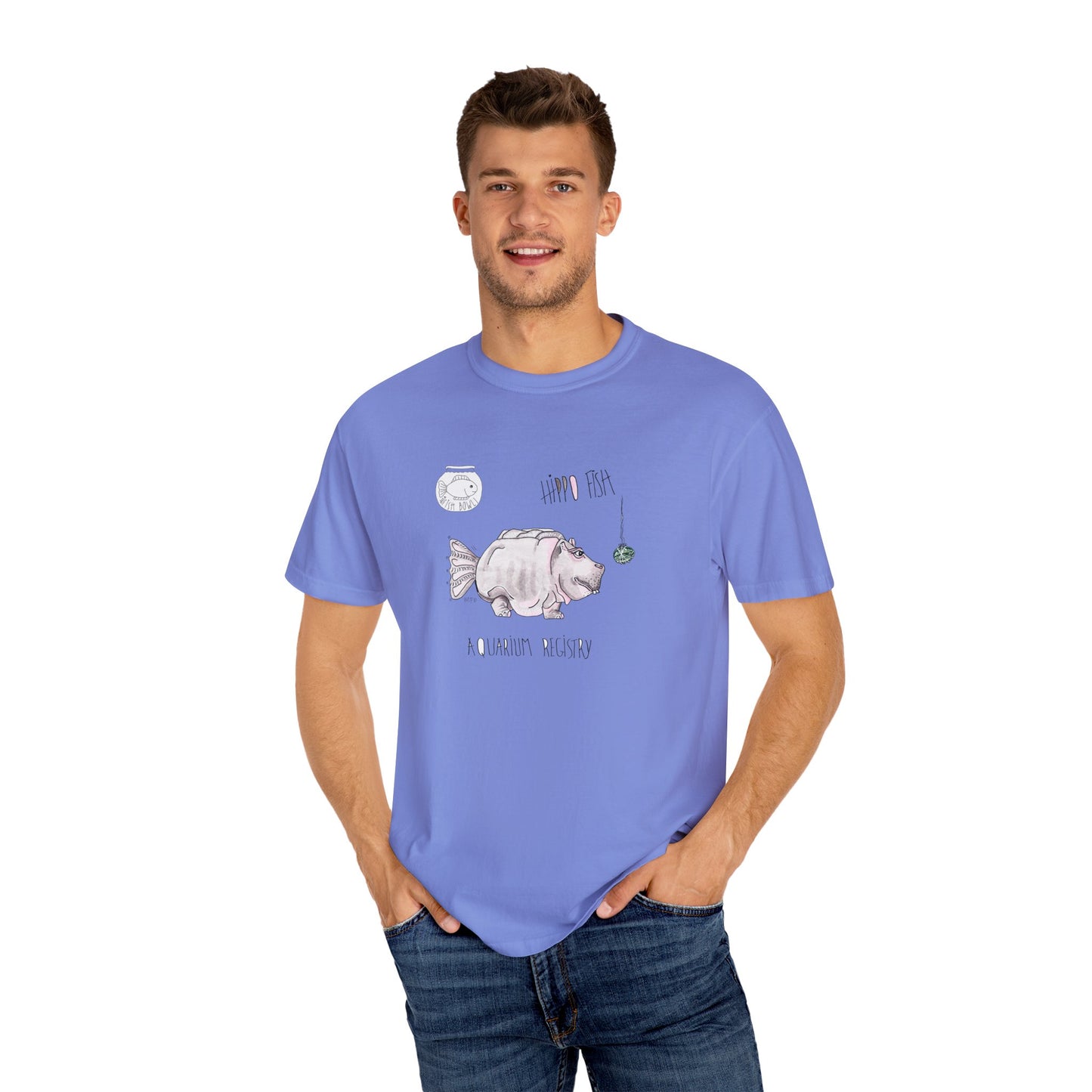 Hippo Fish Unisex T-shirt - The Fishbowl Collection by artist Marie Frederique