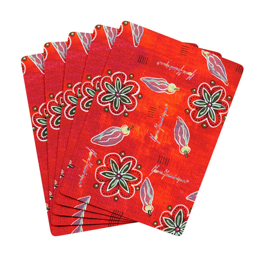 Chili Hot Decorative Poker Playing Cards - Unique Floral & Ace Design by artist Marie Frederique