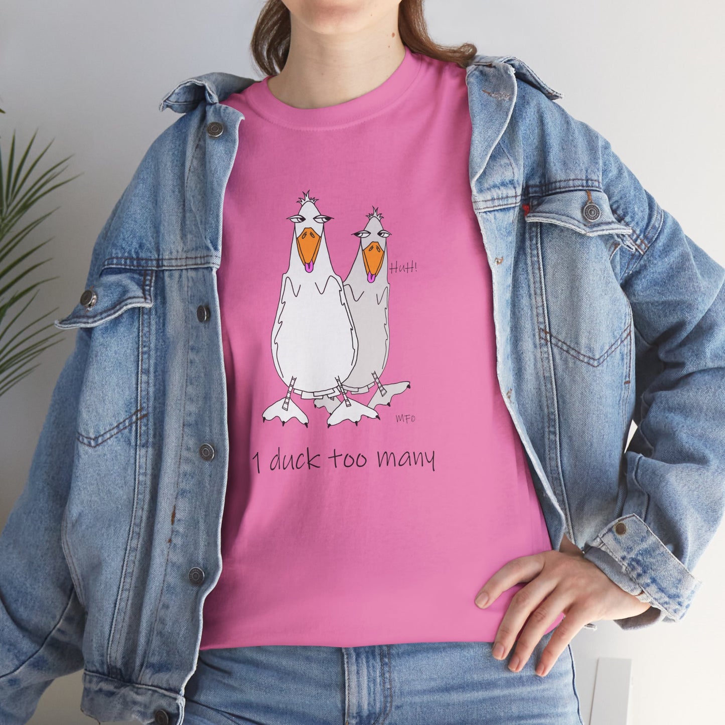 Duck lovers, 1 duck too many - Heavy Cotton Tee by artist Marie Frederique