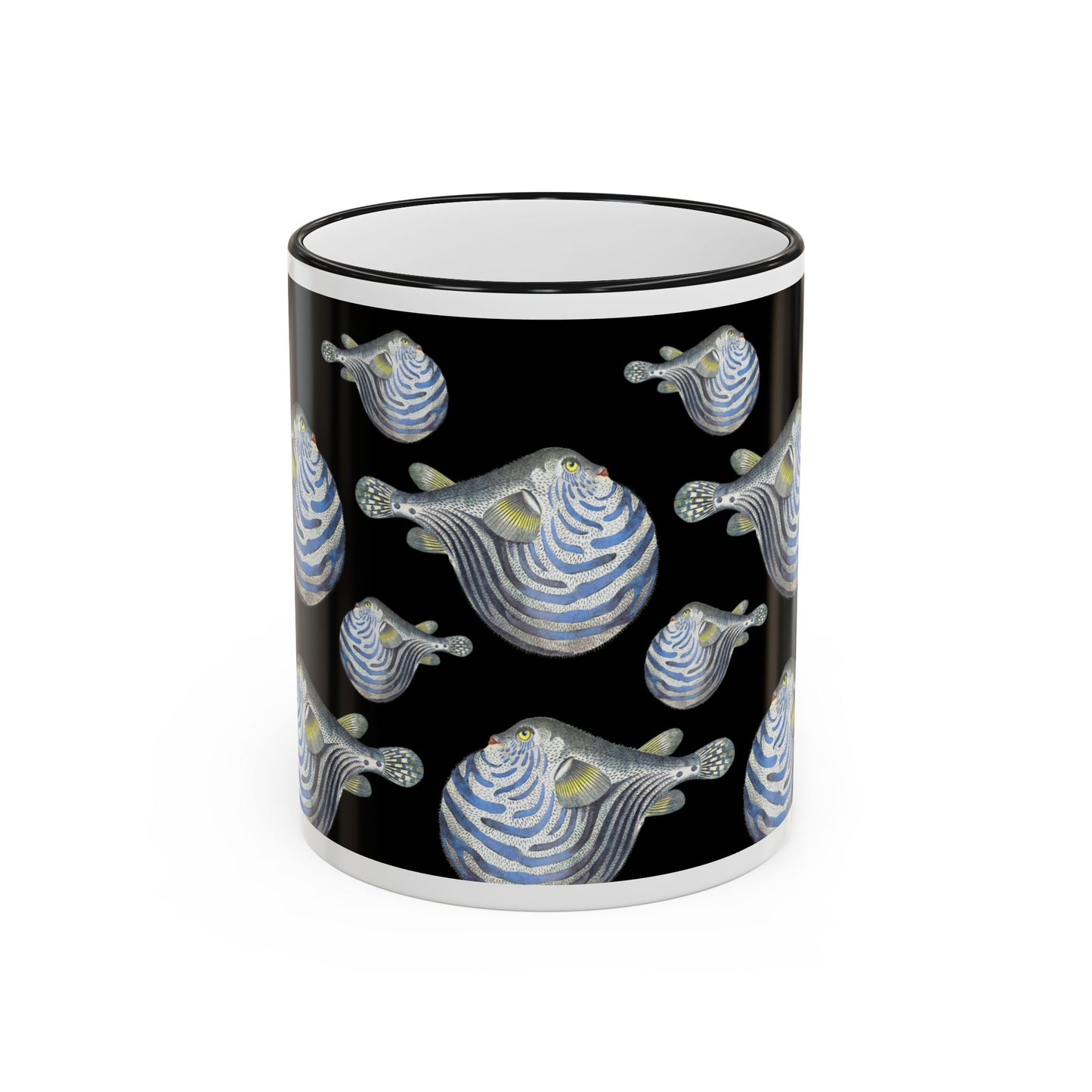 Blowfish Accent Mug — Coffee Cup (11oz/15oz) by artist Marie Frederique