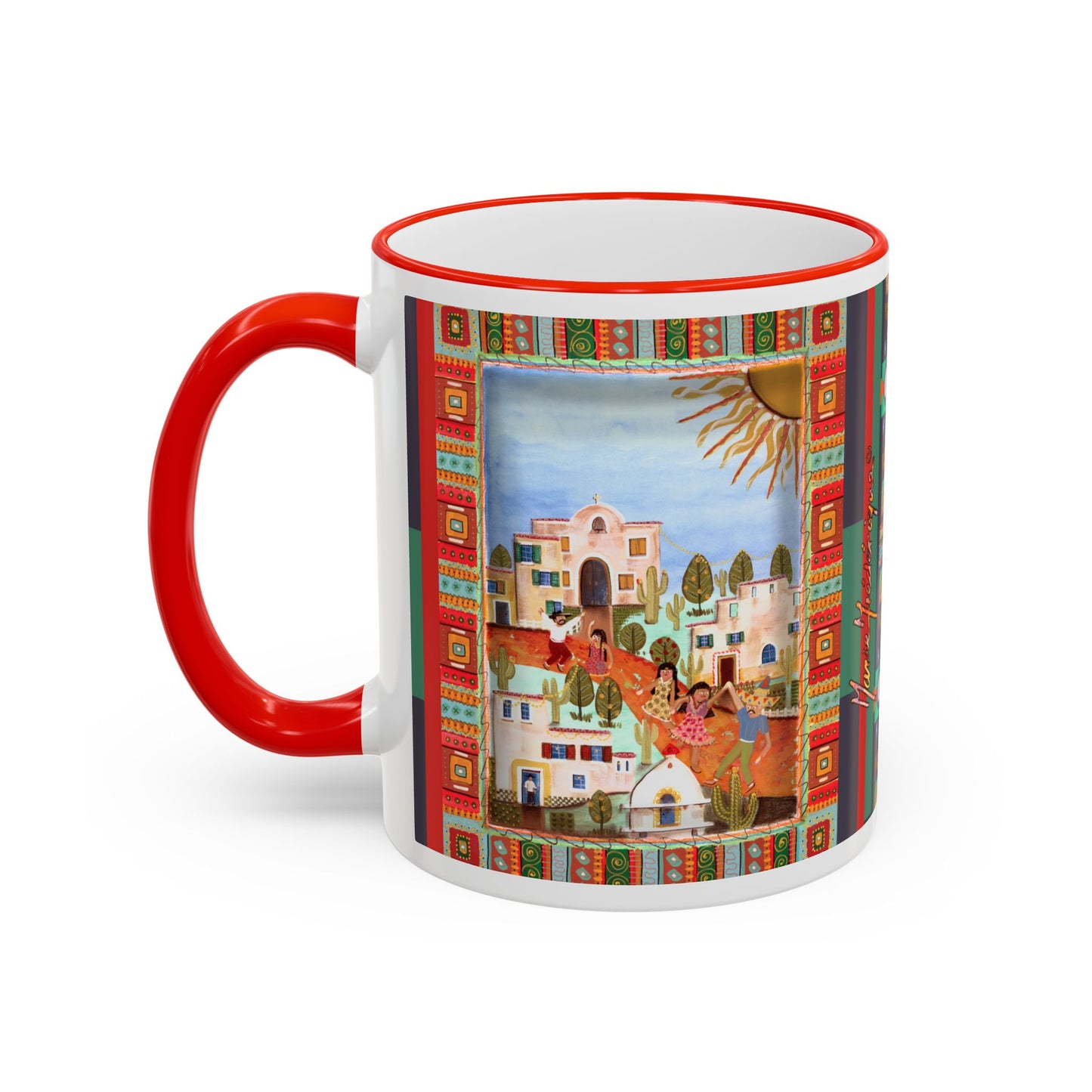 Colorful Pueblo Pattern Coffee Mug (11oz/15oz) by artist Marie Frederique