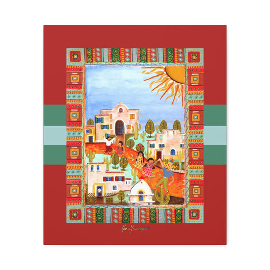 Fiesta Village Sun, Matte Canvas print by artist Marie Frederique