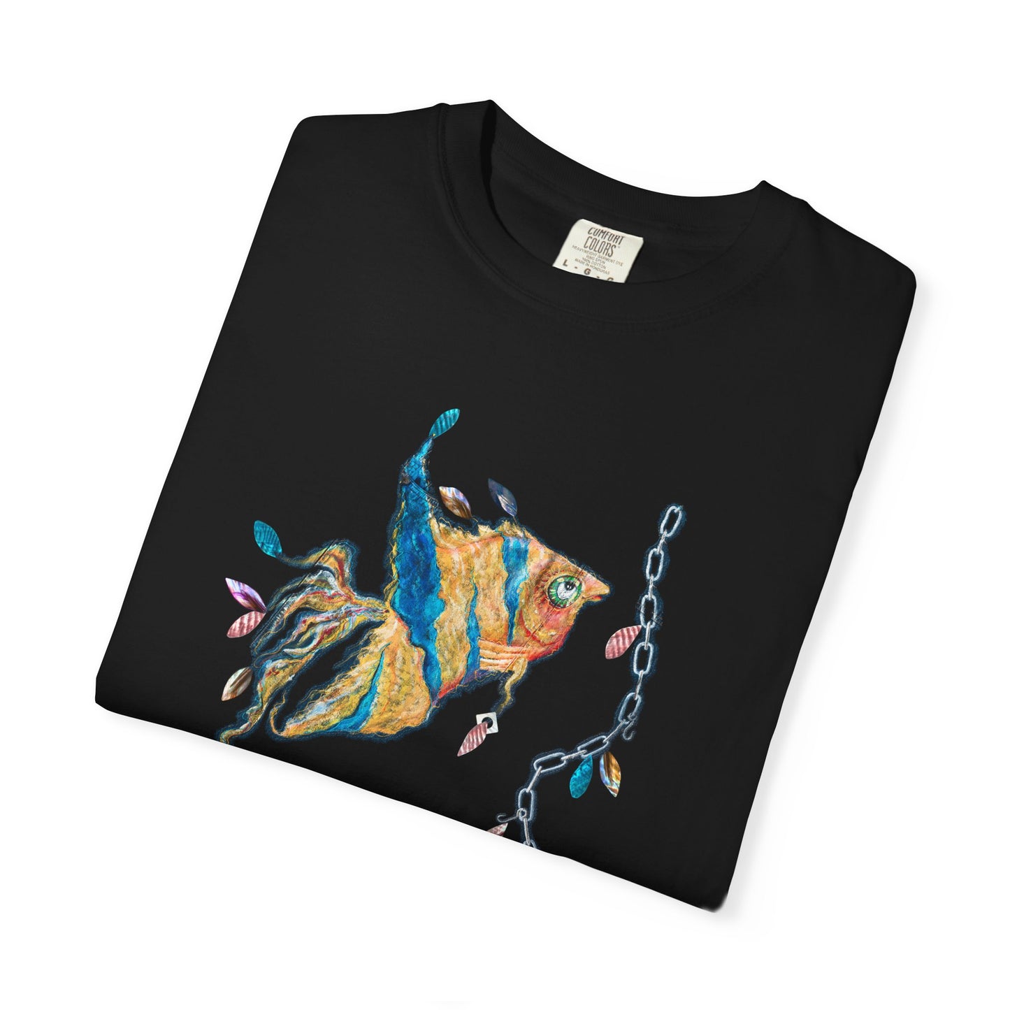 Angelfish Watercolor Tee — Artistic Tropical Fish T-Shirt by artist Marie Frederique