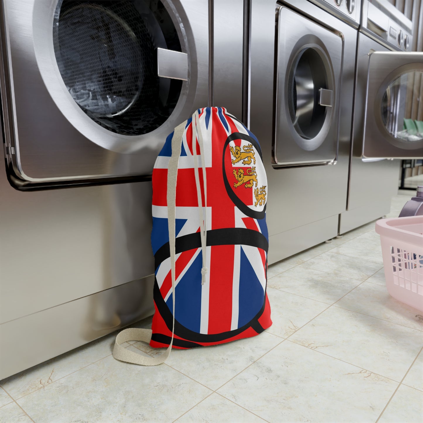 Union Jack Laundry Bag with 3 Lions - by artist Marie Frederique