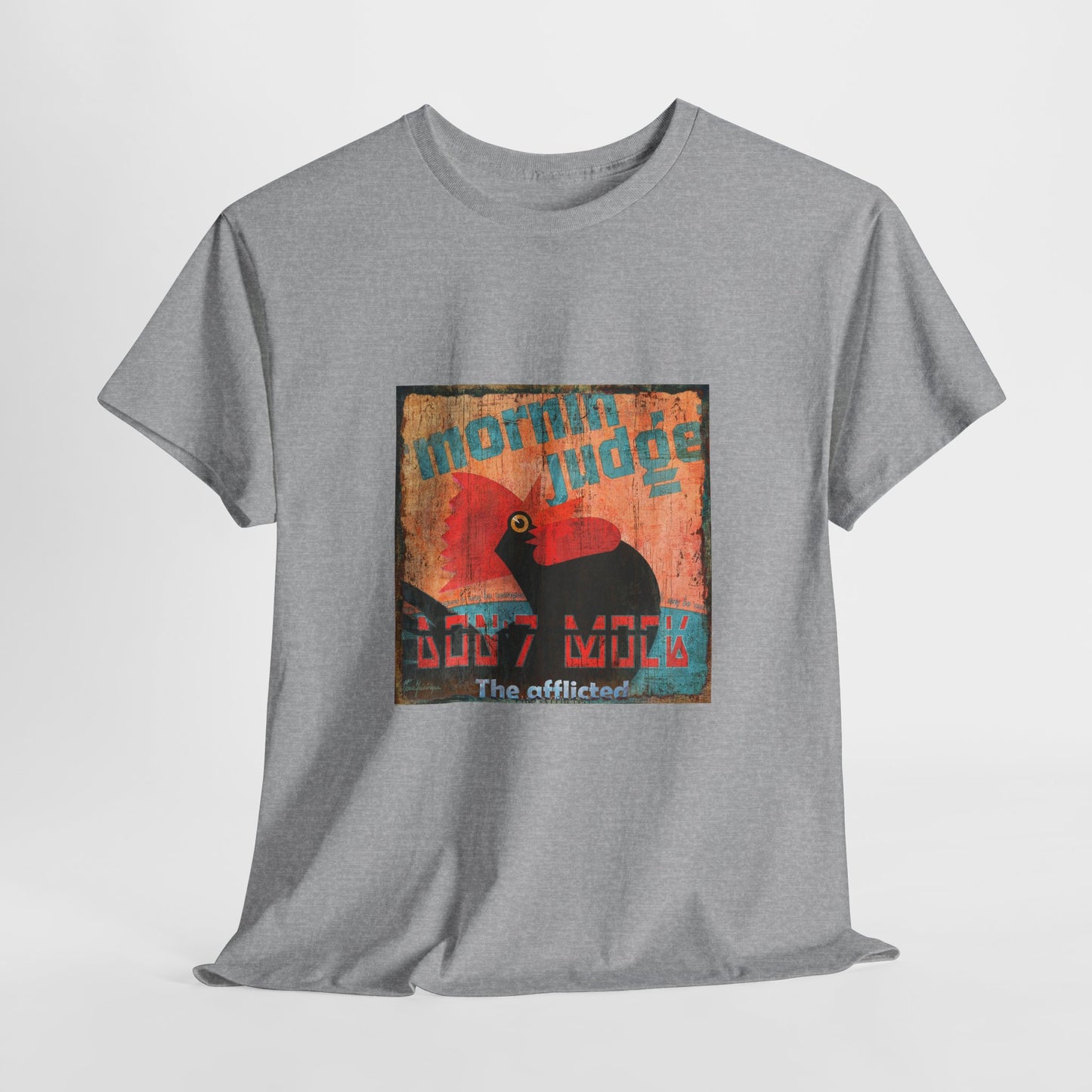 Retro Cockerel Good morning, Graphic Unisex Tee - by artist Marie Frederique