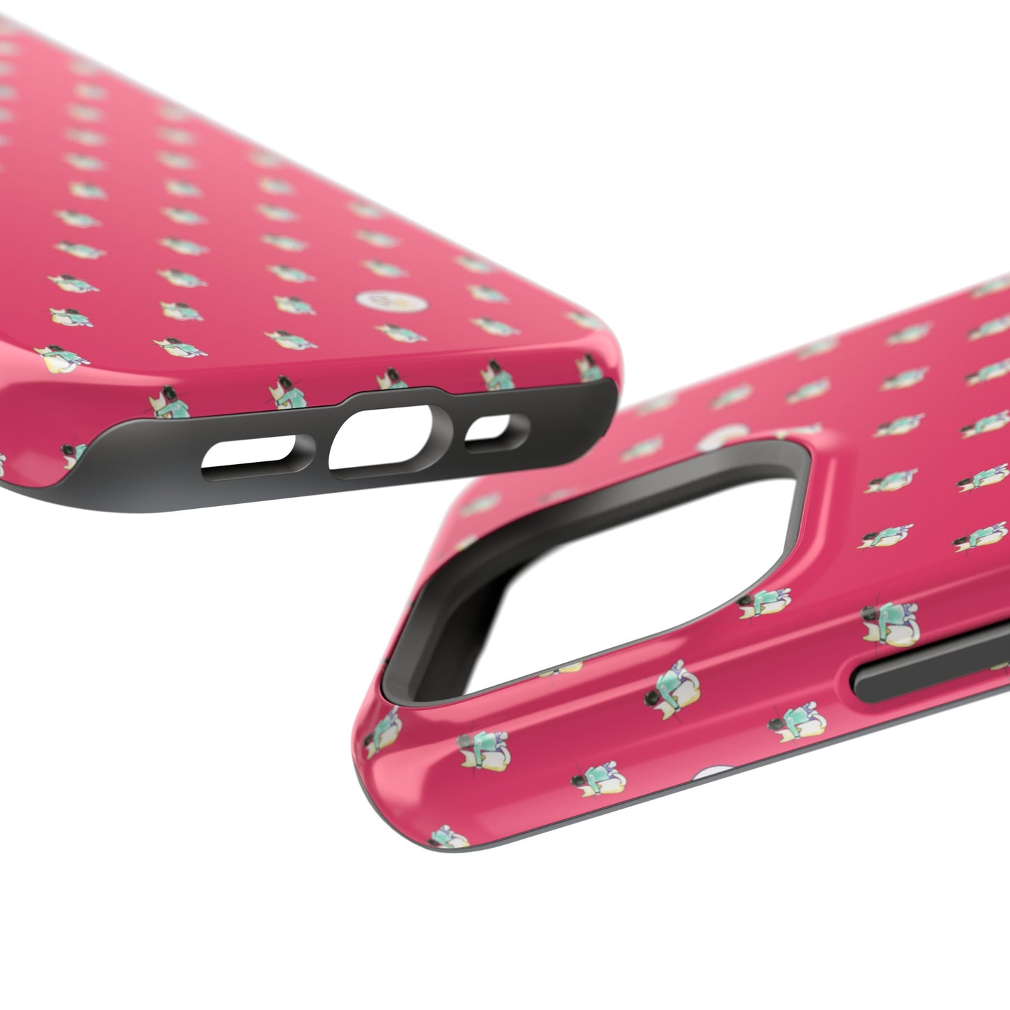 CTS Pink - repeat pattern boy and dog, Impact-Resistant Phone Cases by artist Marie Frederique