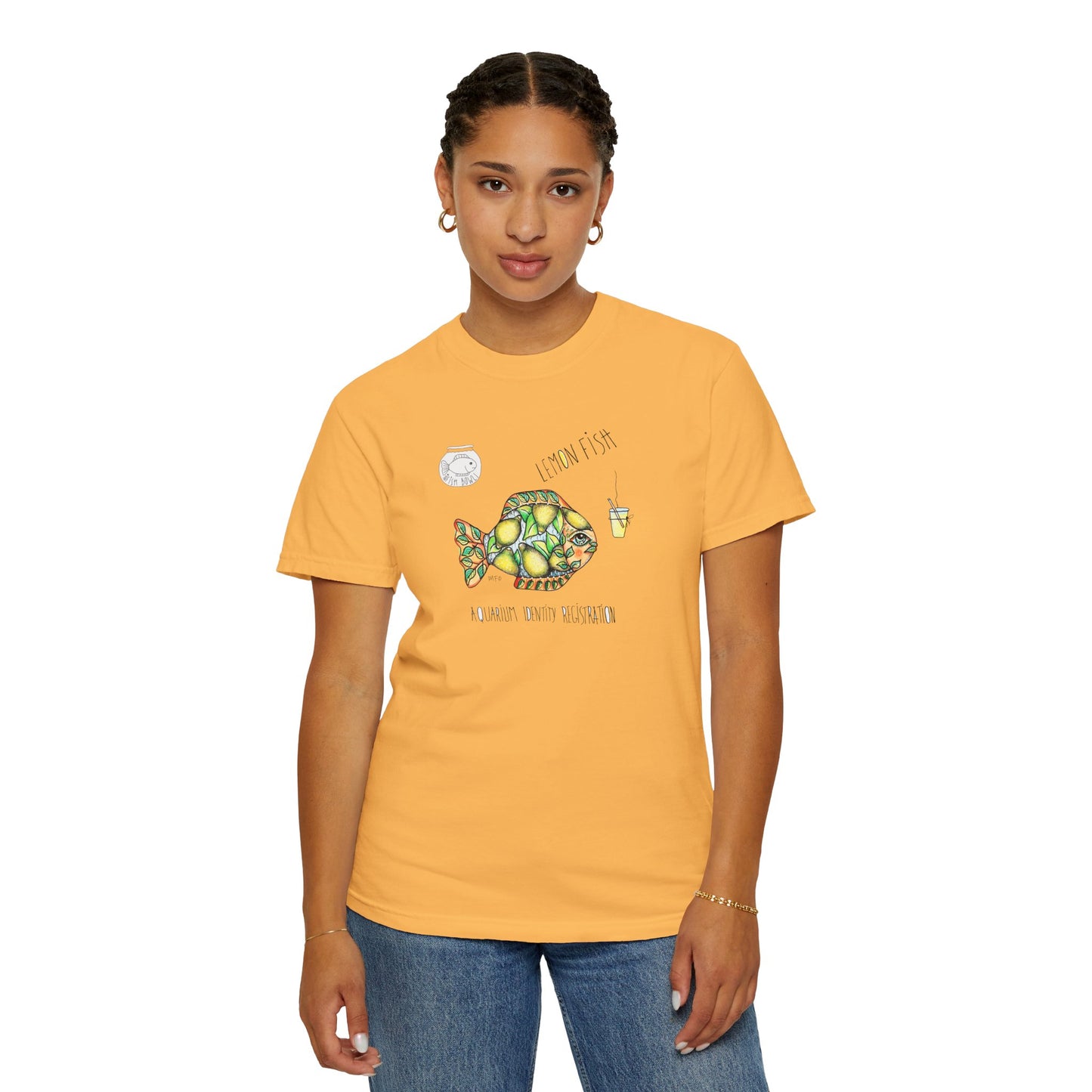 Lemon Fish Unisex T-shirt - The Fishbowl Collection by artist Marie Frederique