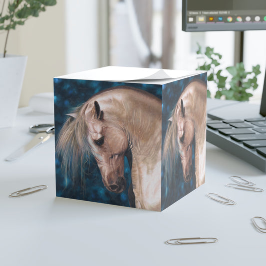 CTS Collection - Blonde and blue Horse Sticky Note Cube