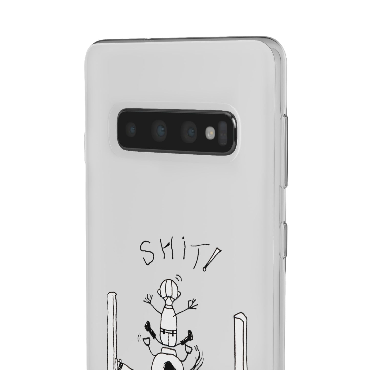 Equestrian Humor phone case - SHIT! "Keep your legs on!" Flexi Cases by artist Marie Frederique