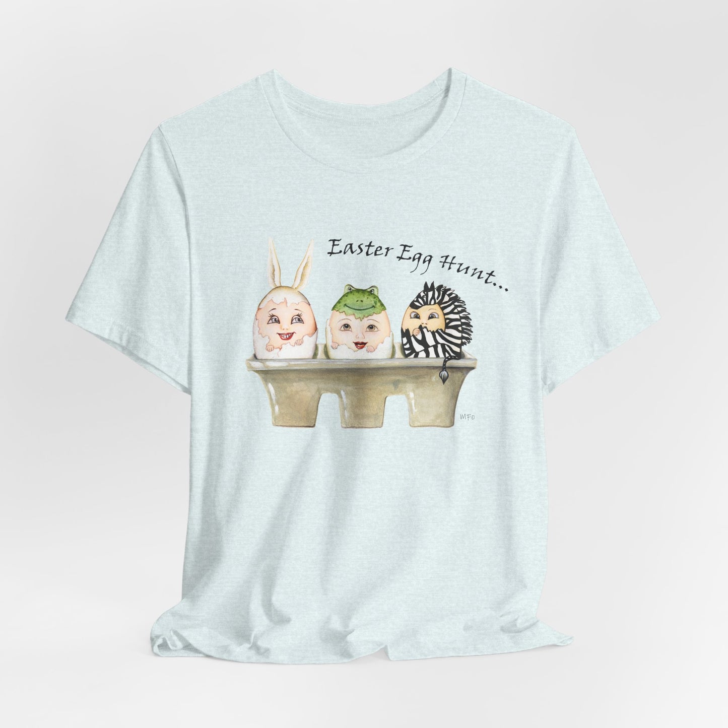 Easter Egg Hunt, Eggs in a crate - Unisex Heavy Cotton Tee by artist Marie Frederique