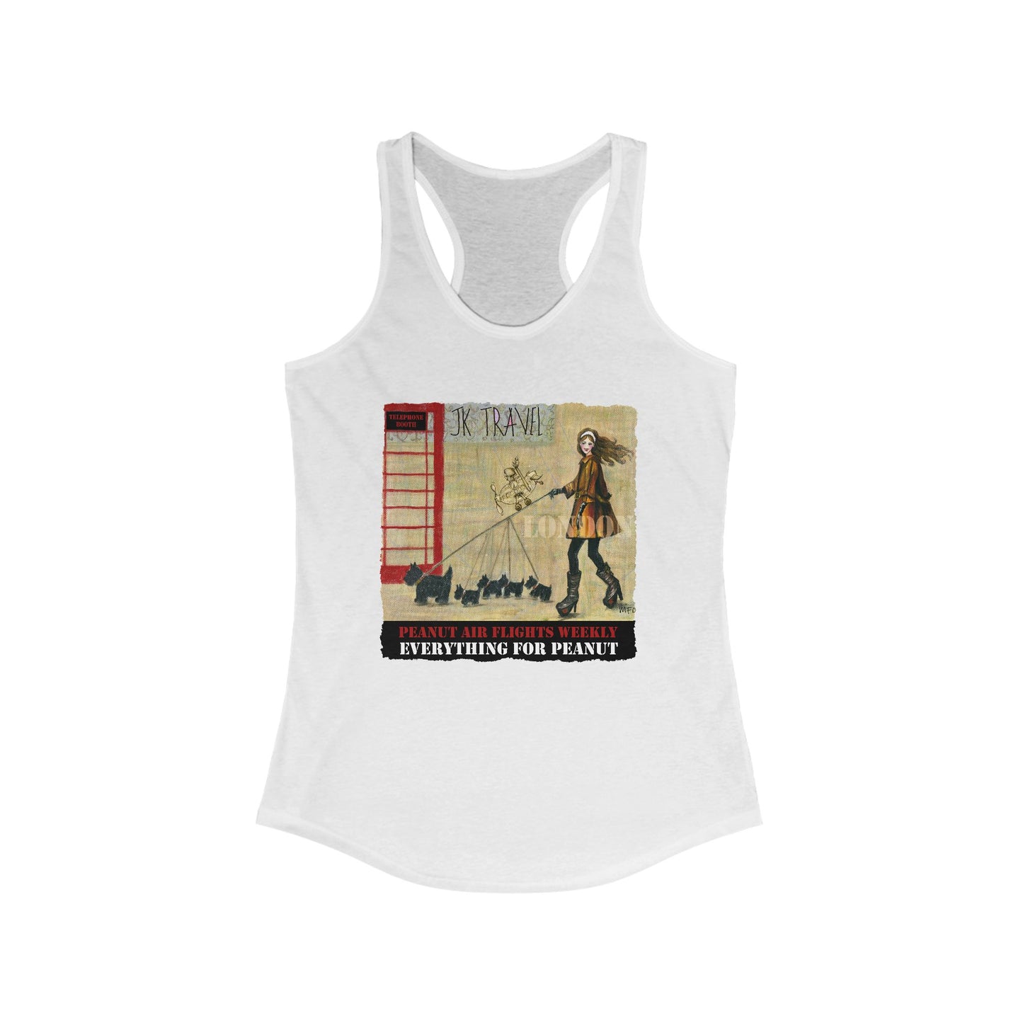 JK TRAVEL, London - Everything for Peanut, Women's Ideal Racerback Tank by artist Marie Frederique
