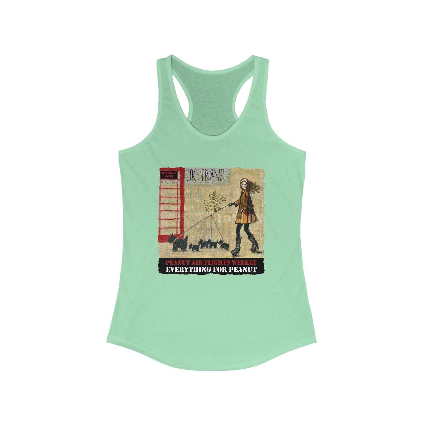 JK TRAVEL, London - Everything for Peanut, Women's Ideal Racerback Tank by artist Marie Frederique