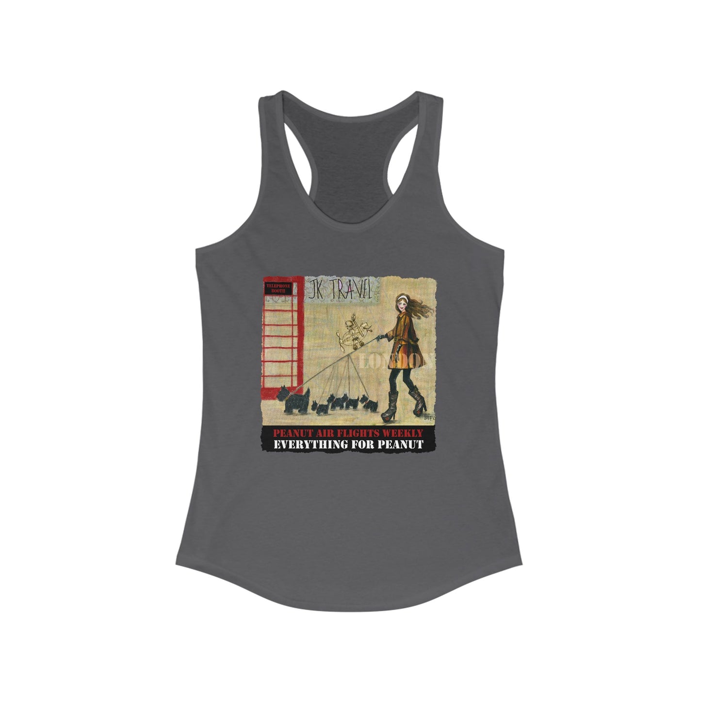 JK TRAVEL, London - Everything for Peanut, Women's Ideal Racerback Tank by artist Marie Frederique