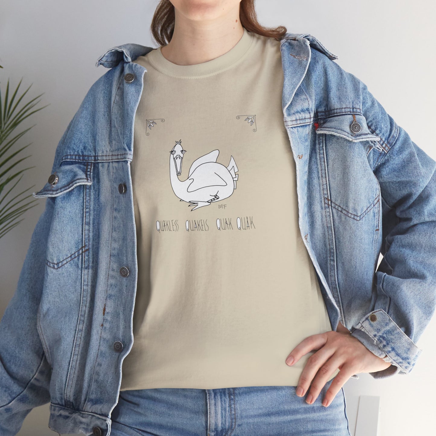 Duck lovers "Quakless Quakels Quak Quak" - Unisex Heavy Cotton Tee (Sizes S to 5XL) by artist Marie Frederique