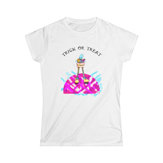 Halloween Trick or Treat Woman's Tee by artist Marie Frederique