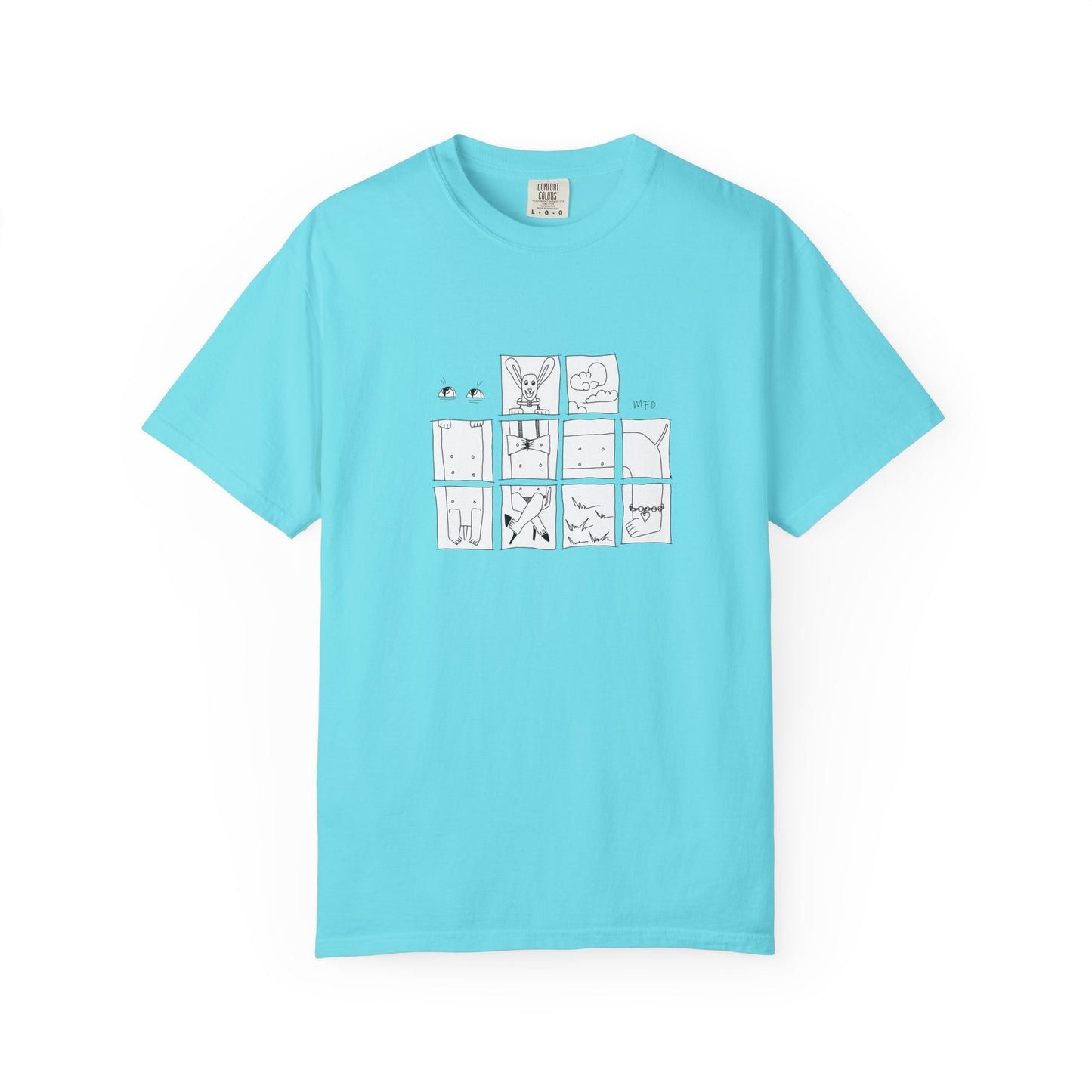 Dog lovers, Comic Dachshund Panel Graphic Tee (Cute Animal Sketches) by artist Marie Frederique