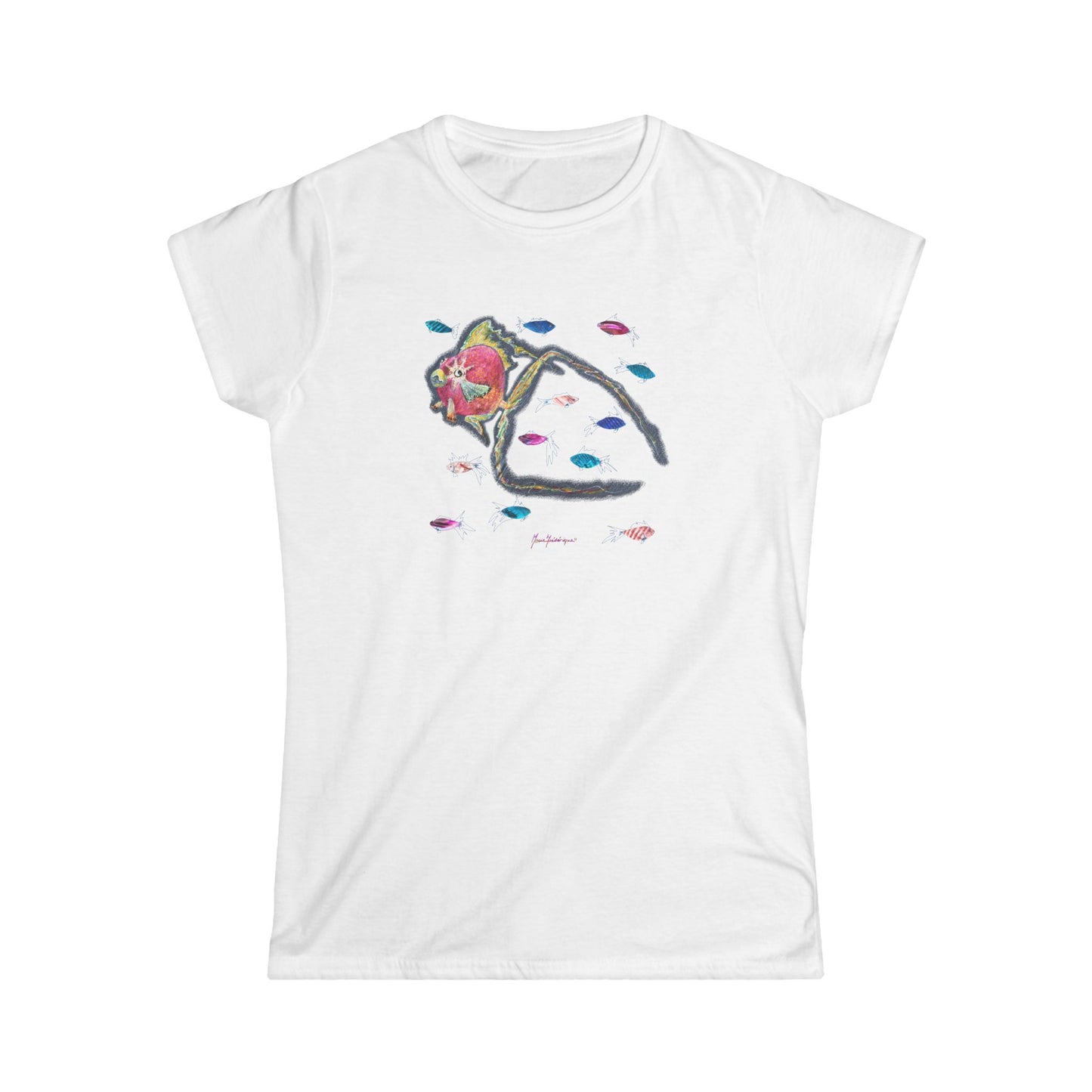 Chic Fish Women's Tee – Watercolor undersea by artist Marie Frederique