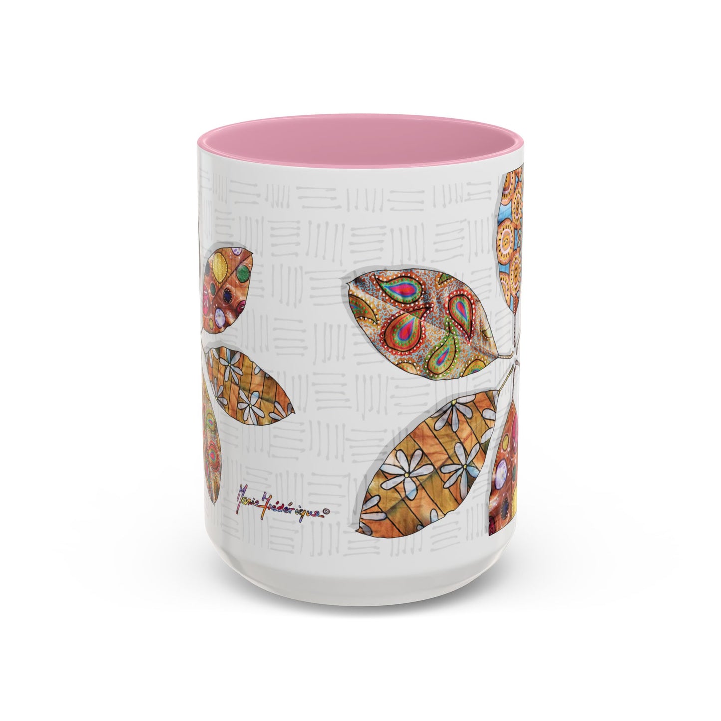 Painted Leaves Mug by Artist Marie Frederique