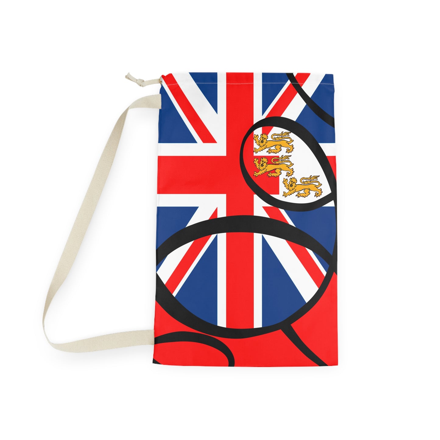 Union Jack Laundry Bag with 3 Lions - by artist Marie Frederique