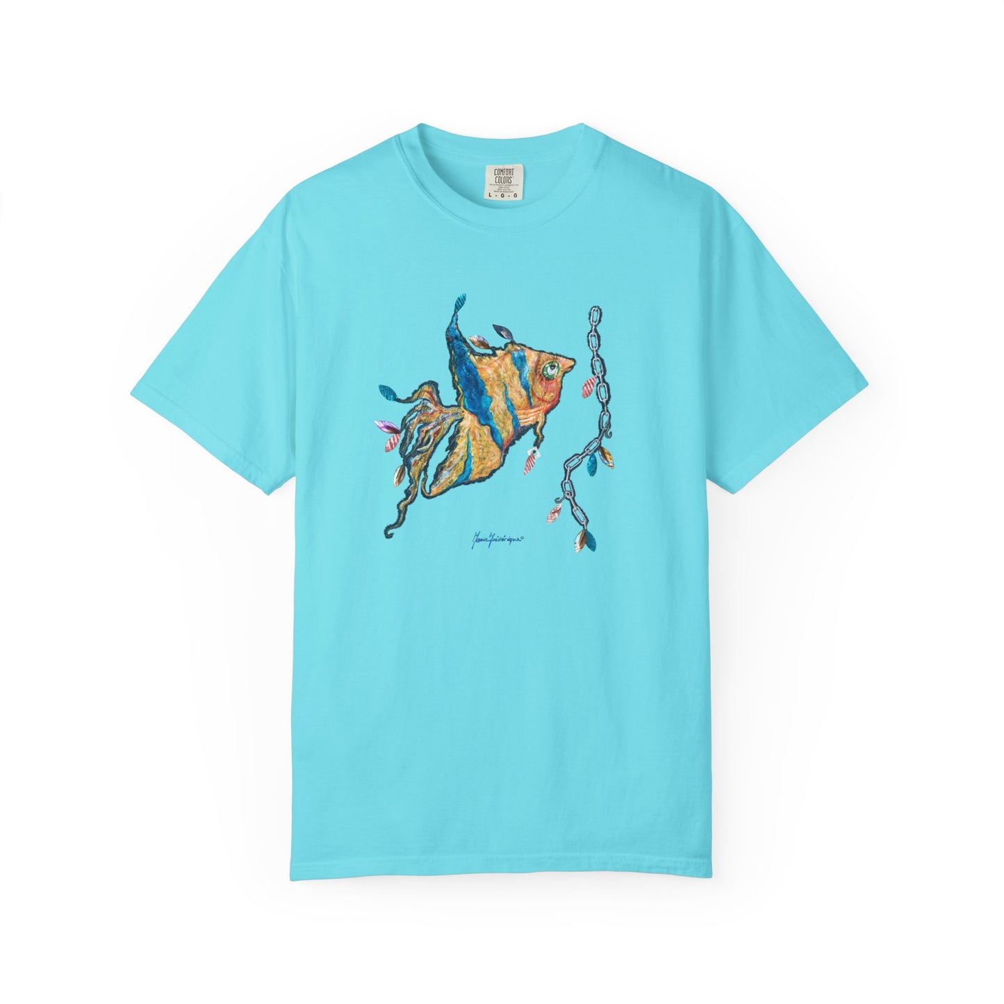 Angelfish Watercolor Tee — Artistic Tropical Fish T-Shirt by artist Marie Frederique